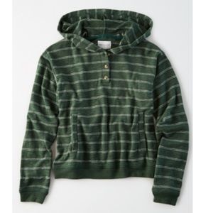 AE Striped Henley Hoodie